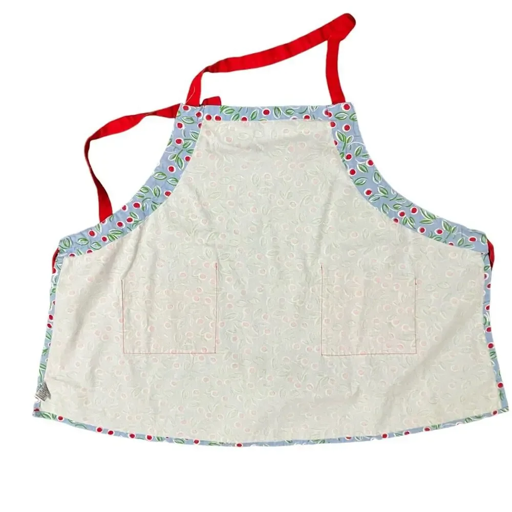 Floral Apron with Red Accents OSFM